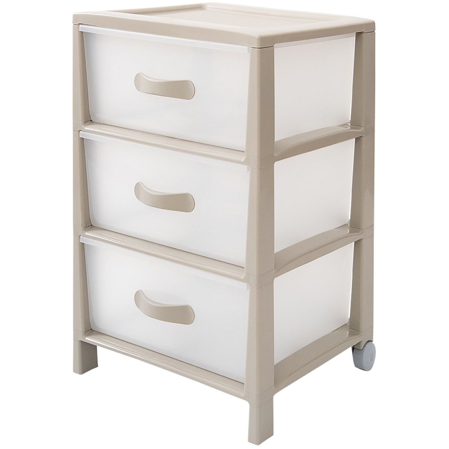 BELLI E FORTI - Cassettiera Futura 3 cassetti tortora - h57x39,5x38 cm